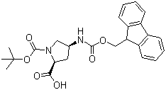 structure of CAS# 174148-03-9, N-Boc-顺式-4-Fmoc-氨基-L-脯氨酸