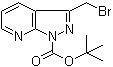 structure of CAS# 174180-76-8, 3-(Bromomethyl)-1H-pyrazolo[3,4-b]pyridine-1-carboxylic acid tert-butyl ester