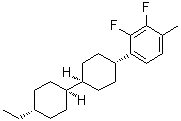 structure of CAS# 174350-08-4, [trans(trans)]-1-(4'-Ethyl[1,1'-bicyclohexyl]-4-yl)-2,3-difluoro-4-methylbenzene