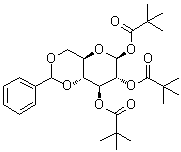 CAS 登录号：174465-15-7, 4,6-O-(苯基亚甲基)-beta-D-吡喃葡萄糖三(2,2-二甲基丙酸酯)