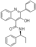 structure of CAS# 174636-32-9, 3-Hydroxy-2-phenyl-N-[(1S)-1-phenylpropyl]-4-quinolinecarboxamide