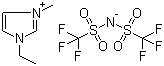 structure of CAS# 174899-82-2, 1-乙基-3-甲基咪唑鎓双(三氟甲磺酰基)亚胺盐
