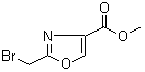 structure of CAS# 175551-77-6, 2-(溴甲基)恶唑-4-甲酸甲酯
