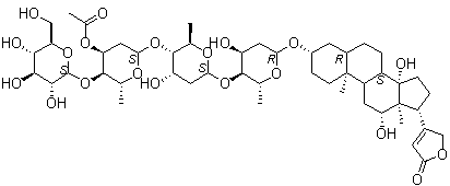 毛花苷 C分子结构 (CAS 17575-22-3)