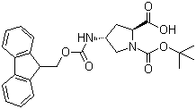 structure of CAS# 176486-63-8, N-Boc-trans-4-N-Fmoc-amino-L-proline