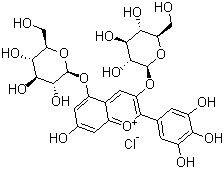 structure of CAS# 17670-06-3, Delphinidin 3,5-diglucoside chloride