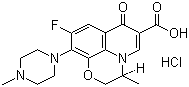 CAS # 177325-13-2, Levofloxacin hydrochloride, (3S)-9-Fluoro-2,3-dihydro-3-methyl-10-(4-methyl-1-piperazinyl)-7-oxo-7H-pyrido[1,2,3-de]-1,4-benzoxazine-6-carboxylic acid monohydrochloride