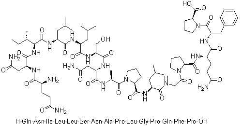CAS 登录号：177333-26-5, L-谷氨酰胺酰-L-天冬氨酰胺酰-L-异亮氨酰-L-亮氨酰-L-亮氨酰-L-丝氨酰-L-天冬氨酰胺酰-L-丙氨酰-L-脯氨酰-L-亮氨酰甘氨酰-L-脯氨酰-L-谷氨酰胺酰-L-苯丙氨酰-L-脯氨酸