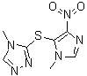 structure of CAS# 177653-76-8, 4-甲基-3-[(1-甲基-4-硝基-1H-咪唑-5-基)硫基]-4H-1,2,4-三唑