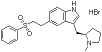 CAS # 177834-92-3, Eletriptan hydrobromide, 3-(((2R)-1-Methyl-2-pyrrolidinyl))methyl)-5-(2-(phenylsulfonyl)ethyl)-1H-indole hydrobromide