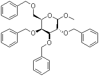 structure of CAS# 17791-37-6, 甲基 2,3,4,6-O-四苄基-alpha-D-吡喃葡萄糖苷