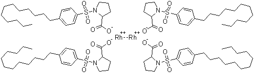 structure of CAS# 178879-60-2, Tetrakis[(R)-(+)-N-(4-dodecylphenylsulfonyl)prolinato]dirhodium(II)