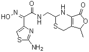 CAS 登录号：178949-04-7, 2-氨基-alpha-(羟基亚氨基)-N-[(1,2,5,7-四氢-5-甲基-7-氧代-4H-呋喃并[3,4-d][1,3]噻嗪-2-基)甲基]-4-噻唑乙酰胺