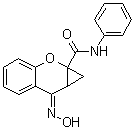 structure of CAS# 179068-02-1, N-Phenyl-7-(hydroxyimino)cyclopropa[b]chromen-1a-carboxamide