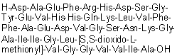 CAS # 1802086-69-6, L-alpha-Aspartyl-L-alanyl-L-alpha-glutamyl-L-phenylalanyl-L-arginyl-L-histidyl-L-alpha-aspartyl-L-serylglycyl-L-tyrosyl-L-alpha-glutamyl-L-valyl-L-histidyl-L-histidyl-L-glutaminyl-L-lysyl-L-leucyl-L-valyl-L-phenylalanyl-L-phenylalanyl-L-alanyl-L-alpha-glutamyl-L-alpha-aspartyl-L-valylglycyl-L-seryl-L-asparaginyl-L-lysylglycyl-L-alanyl-L-isoleucyl-L-isoleucylglycyl-L-leucyl-S,S-dioxido-L-methionyl-L-valylglycylglycyl-L-valyl-L-valyl-L-isoleucyl-L-alanine