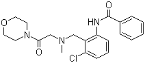 CAS 登录号：18053-31-1, 福米诺苯, 胺酰苯吗琳, N-[3-氯-2-[[甲基-(2-吗啉-4-基-2-氧代乙基)氨基]甲基]苯基]苯甲酰胺