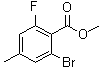 structure of CAS# 1807232-33-2, 2-溴-6-氟-4-甲基苯甲酸甲酯