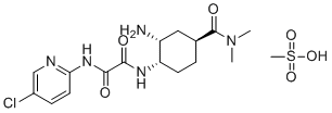 CAS # 1807315-98-5, N1-[(1S,2R,4S)-2-amino-4-(dimethylcarbamoyl)cyclohexyl]-N2-(5-chloropyridin-2-yl)ethanediamide methanesulfonic acid, Edoxaban Intermediate 14