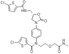 structure of CAS# 1807455-76-0, 5-氯-N-[4-[(5S)-5-[[[(5-氯-2-噻吩基)羰基]氨基]甲基]-2-氧代-3-恶唑烷基]苯基]-N-[2-[2-(甲基氨基)-2-氧代乙氧基]乙基]-2-噻吩甲酰胺