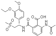 CAS # 1809170-71-5, 2-(Acetylamino)-6-[[[(1S)-1-(3-ethoxy-4-methoxyphenyl)-2-(methylsulfonyl)ethyl]amino]carbonyl]benzoic acid