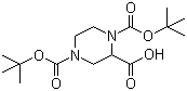 structure of CAS# 181955-79-3, 1,4-Bis(N-Boc)piperazine-2-carboxylic acid