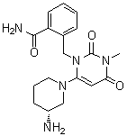 structure of CAS# 1820685-30-0, 2-[[6-[(3R)-3-氨基-1-哌啶基]-3,4-二氢-3-甲基-2,4-二氧代-1(2H)-嘧啶基]甲基]苯甲酰胺