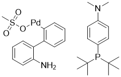 structure of CAS# 1820817-64-8, 甲烷磺酸基{[4-(N,N-二甲基氨基)苯基]二-t-丁基膦基}(2'-氨基-1,1'-联苯-2-基)钯(II)