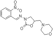 structure of CAS# 183193-59-1, 5-(4-吗啉基甲基)-3-[[(2-硝基苯基)亚甲基]氨基]-2-恶唑烷酮