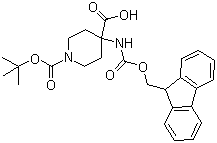 structure of CAS# 183673-66-7, N-Boc-4-(Fmoc-氨基)哌啶-4-甲酸