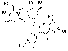 structure of CAS# 18376-31-3, 氯化花青素-3-槐糖苷