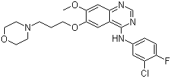 CAS 登录号：184475-35-2, 吉非替尼, N-(3-氯-4-氟苯基)-7-甲氧基-6-(3-吗啉-4-丙氧基)喹唑啉-4-胺