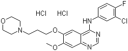 CAS 登录号：184475-56-7, 吉非替尼二盐酸盐, 4-(3-氯-4-氟苯基氨基)-7-甲氧基-6-[3-(4-吗啉基)丙氧基]喹唑啉二盐酸盐