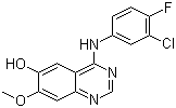 structure of CAS# 184475-71-6, 4-(3-氯-4-氟苯氨基)-7-甲氧基喹唑啉-6-醇