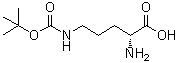 structure of CAS# 184576-63-4, N5-[叔丁氧羰基]-D-鸟氨酸