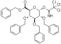 CAS 登录号：184698-69-9, 2,3,4-三-O-(苯基甲基)-alpha-D-吡喃葡萄糖醛酸苯甲酯 1-(2,2,2-三氯亚氨乙酸酯)