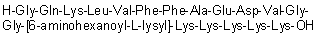 CAS # 184951-46-0, Glycyl-L-glutaminyl-L-lysyl-L-leucyl-L-valyl-L-phenylalanyl-L-phenylalanyl-L-alanyl-L-alpha-glutamyl-L-alpha-aspartyl-L-valylglycylglycyl-6-aminohexanoyl-L-lysyl-L-lysyl-L-lysyl-L-lysyl-L-lysyl-L-lysine