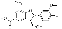 CAS # 185244-78-4, (2S,3R)-Ceplignan, (2S-trans)-2,3-Dihydro-2-(4-hydroxy-3-methoxyphenyl)-3-(hydroxymethyl)-7-methoxy-5-benzofurancarboxylic acid