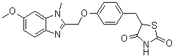 CAS # 185428-18-6, Rivoglitazone, 5-[4-(6-Methoxy-1-methyl-1H-benzimidazol-2-ylmethoxy)benzyl]thiazolidin-2,4-dione, R 106056