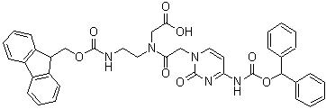 structure of CAS# 186046-81-1, N-[[4-[[(二苯基甲氧基)羰基]氨基]-2-氧代-1(2H)-嘧啶基]乙酰基]-N-[2-[[芴甲氧羰基]氨基]乙基]甘氨酸