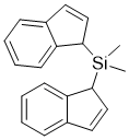 structure of CAS# 18666-26-7, di(1H-inden-1-yl)dimethylsilane