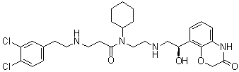 structure of CAS# 1868232-32-9, (R)-N-环己基-3-[(3,4-二氯苯乙基)氨基]-N-[2-[[2-羟基-2-(3-氧代-3,4-二氢-2H-苯并[b][1,4]恶嗪-8-基)乙基]氨基]乙基]丙酰胺