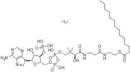 structure of CAS# 187100-75-0, 辅酶 A S-十四烷酸酯锂盐