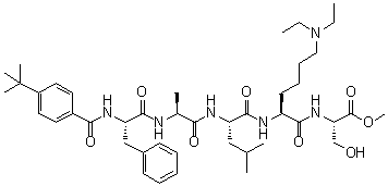 structure of CAS# 1872382-47-2, N-[4-(叔丁基)苯甲酰基]-L-苯丙氨酰-L-丙氨酰-L-亮氨酰-N6,N6-二乙基-L-赖氨酰-L-丝氨酸甲酯