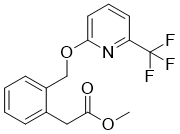 structure of CAS# 187327-30-6, 甲基2-(2-(((6-(三氟甲基)吡啶-2-基)氧基)甲基)苯基)乙酸酯