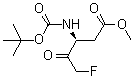 structure of CAS# 187389-53-3, (3S)-3-[[叔丁氧羰基]氨基]-5-氟-4-氧代-戊酸甲酯
