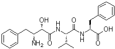 CAS # 187402-73-9, Phebestin, N-[(2S,3R)-3-Amino-2-hydroxy-1-oxo-4-phenylbutyl]-L-valyl-L-phenylalanine: NSC 702307