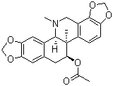 CAS # 18797-80-3, Corynoline acetate, (5bR,6S,12bR)-5b,6,7,12b,13,14-Hexahydro-5b,13-dimethyl-[1,3]benzodioxolo[5,6-c]-1,3-dioxolo[4,5-i]phenanthridin-6-ol 6-acetate