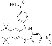 structure of CAS# 188844-34-0, 4-(7,8,9,10-四氢-5,7,7,10,10-五甲基-2-硝基-5H-苯并[b]萘并[2,3-e][1,4]二氮杂卓-12-基)苯甲酸
