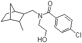 CAS 登录号：18966-32-0, 氯坎法胺, 4-氯-N-(2-羟乙基)-N-[(5-甲基-6-双环[2.2.1]庚烷基)甲基]苯甲酰胺