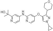 structure of CAS# 1898283-02-7, 4-[[4-[[1-环丙基-3-(四氢-2H-吡喃-4-基)-1H-吡唑-4-基]氧基]-2-吡啶基]氨基]-alpha,alpha-二甲基-2-吡啶甲醇